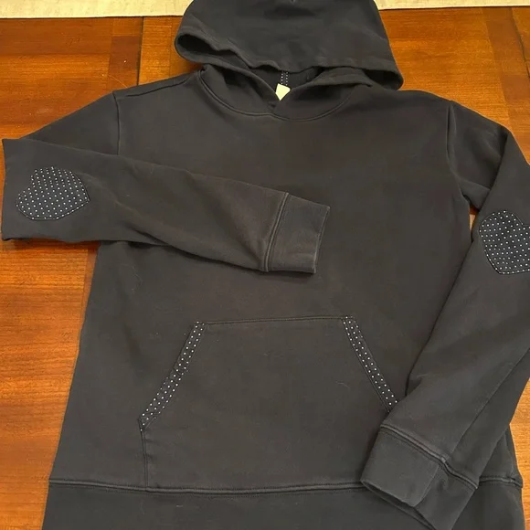 Crew cuts Navy Blue Hoodie with patch sleeves - Picture 6 of 8